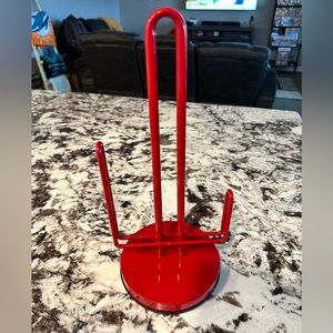 Red paper towel holder